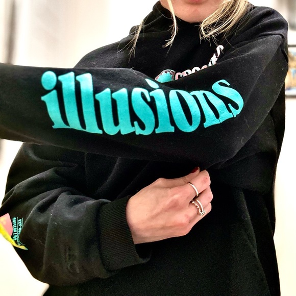 Black, Retro Crooked Tongues Men’s Medium Hoodie - Picture 14 of 16